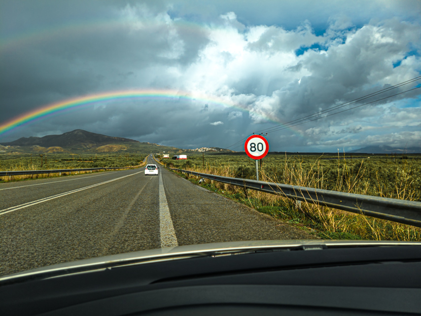 Rainbow above the road