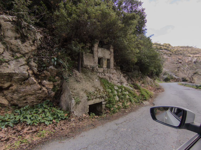 An abandoned structure embedded in rock